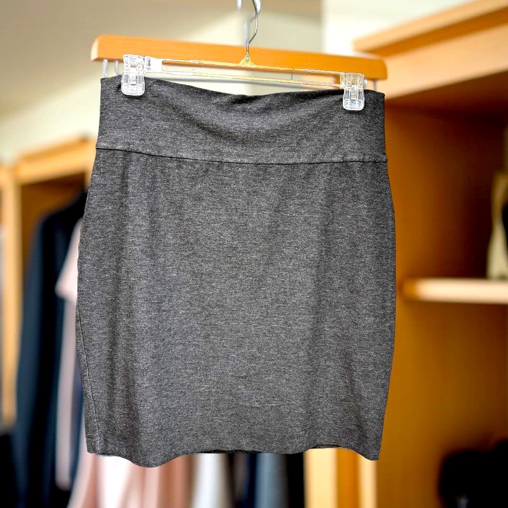 Eileen Fisher Grey Stretch Skirt Size Large